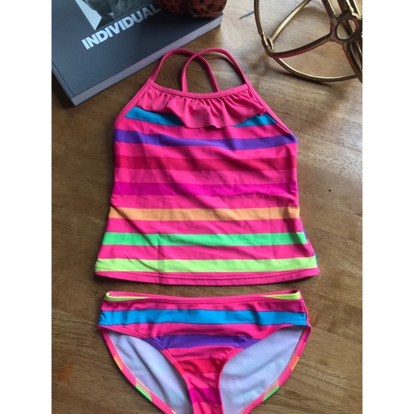 Xhilaration | Pink Color Block | Tankini & Bikini - Picture 3 of 6